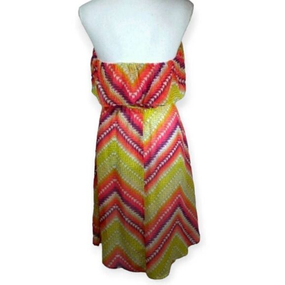 CHARLOTTE RUSSE YELLOW, PINK, & PURPLE STRAPLESS DRESS SZ.XS - Picture 4 of 4